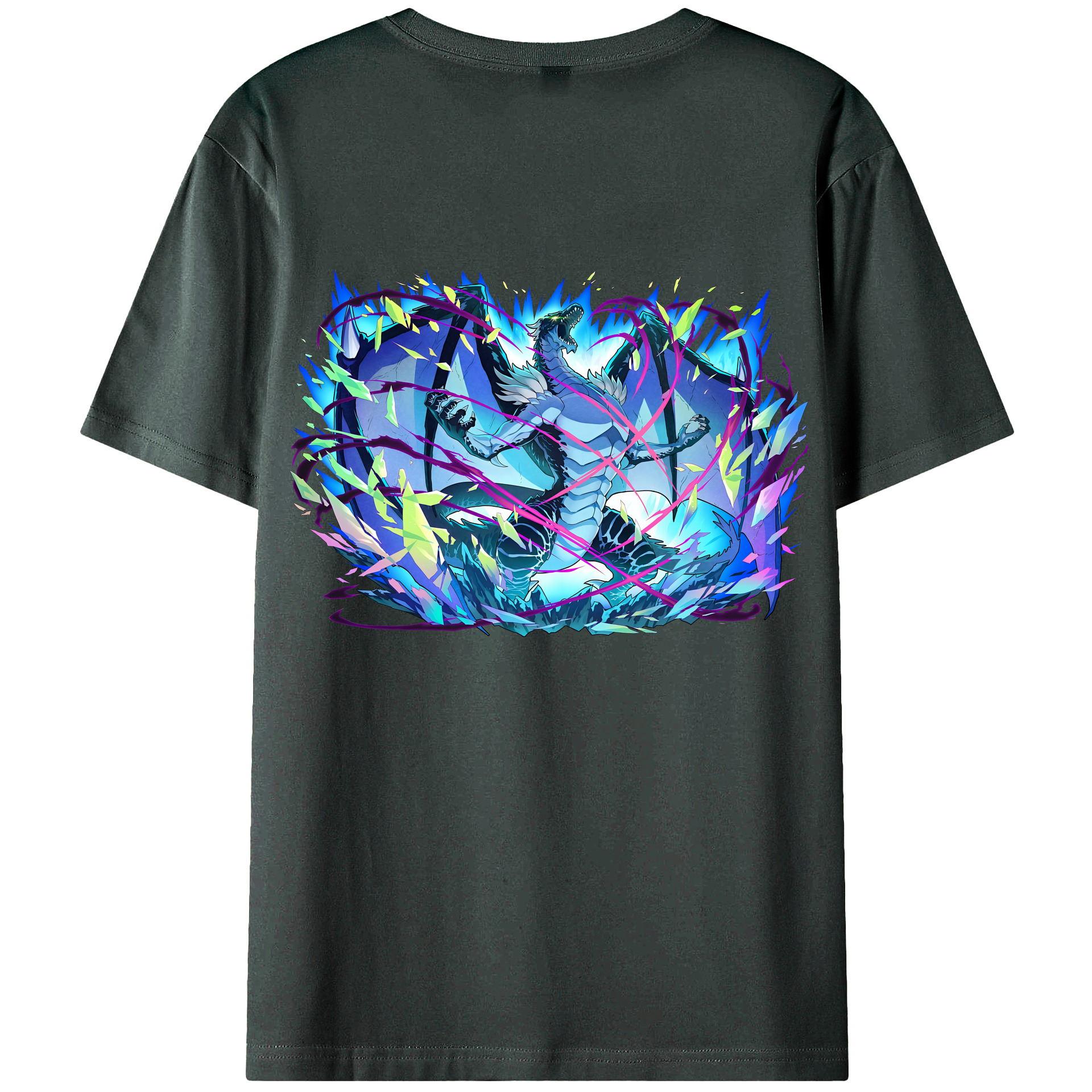 （画像用） 転スラ Regarding Reincarnated to Slime 綿100％ メンズ半袖Tシャツ（バックプリント） 通気性